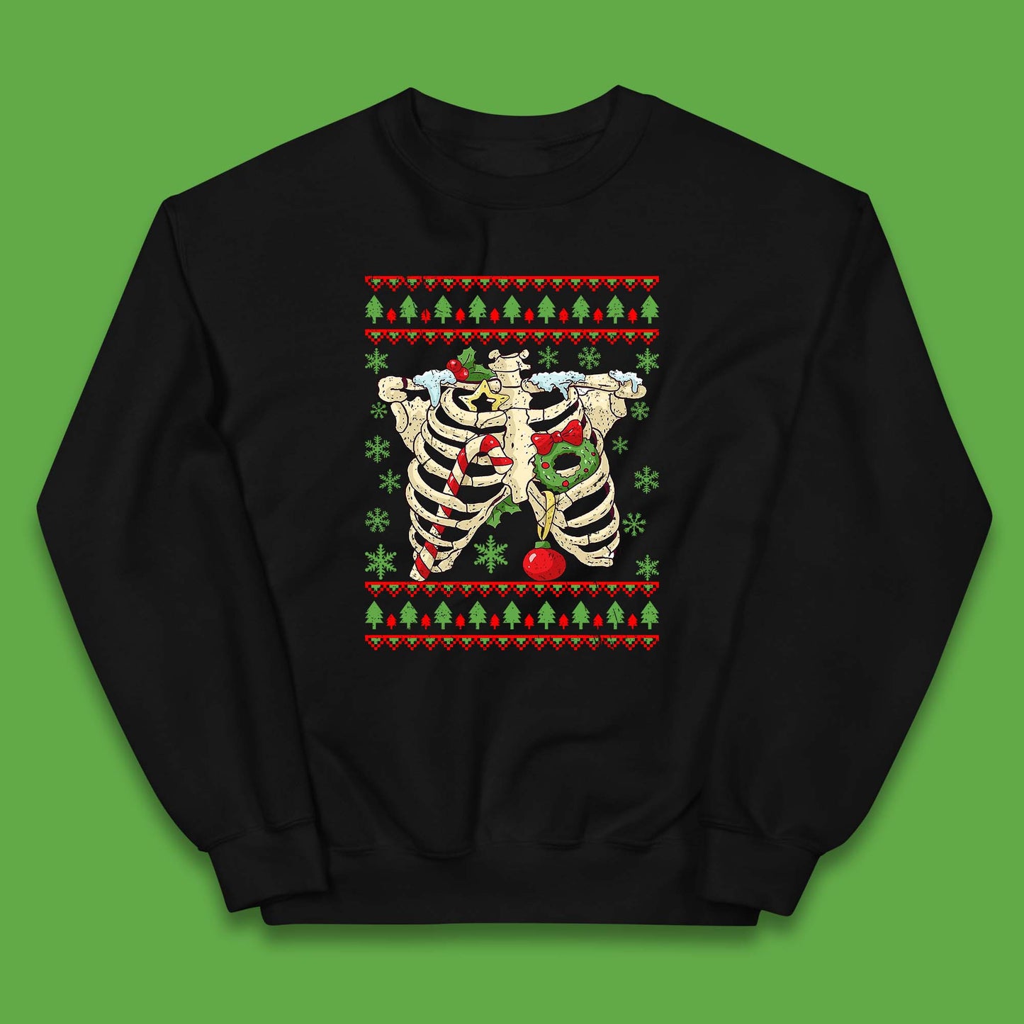 Christmas Ribs Skeleton Kids Jumper