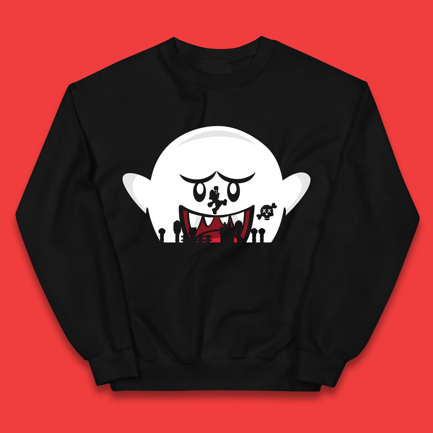 Super Mario Boo Trick Or Treat Halloween Nintendo Mario Iconic Ghost Boo Kids Jumper