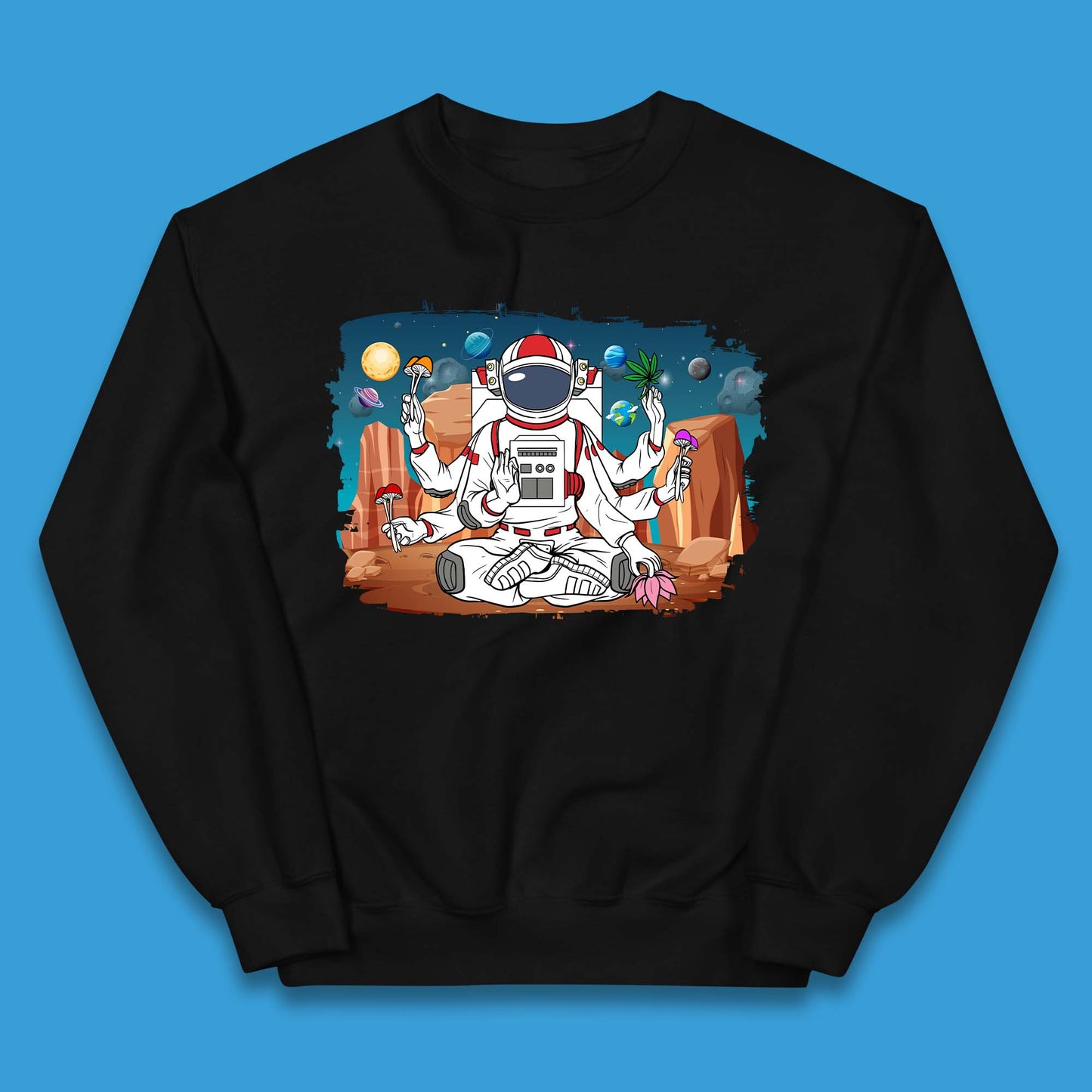Meditating Astronaut Yoga Kids Jumper