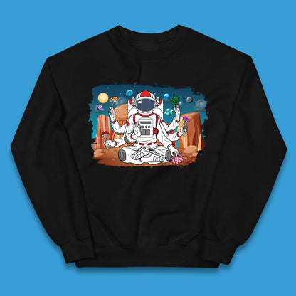 Meditating Astronaut Yoga Kids Jumper