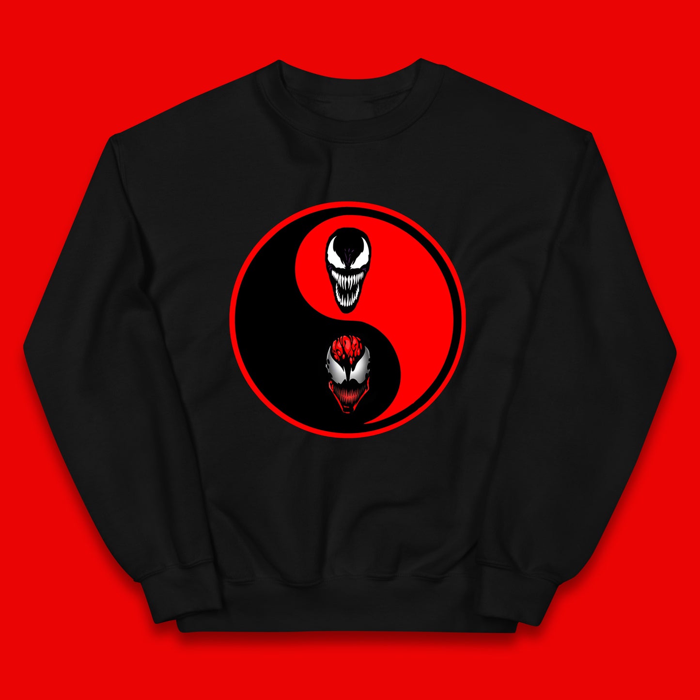 Marvel Comics Carnage And Venom Fictional Movie Character Anime Yin Yang Spoof Kids Jumper