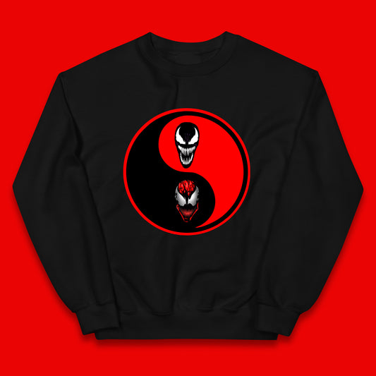 Marvel Comics Carnage And Venom Fictional Movie Character Anime Yin Yang Spoof Kids Jumper