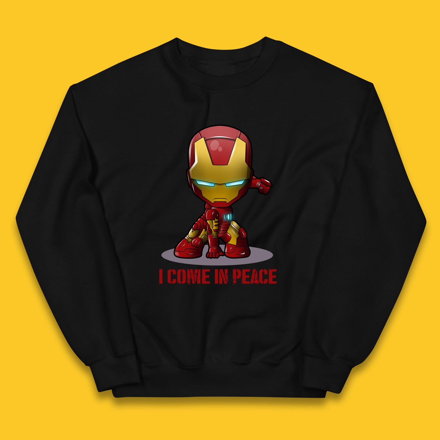 I Come In Peace Marvel Avenger Movie Character Iron Man Superheros Ironman Costume Superheros Kids Jumper