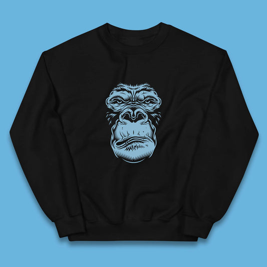 Angry Gorilla Face Scary Wild Angry Monkey Kids Jumper