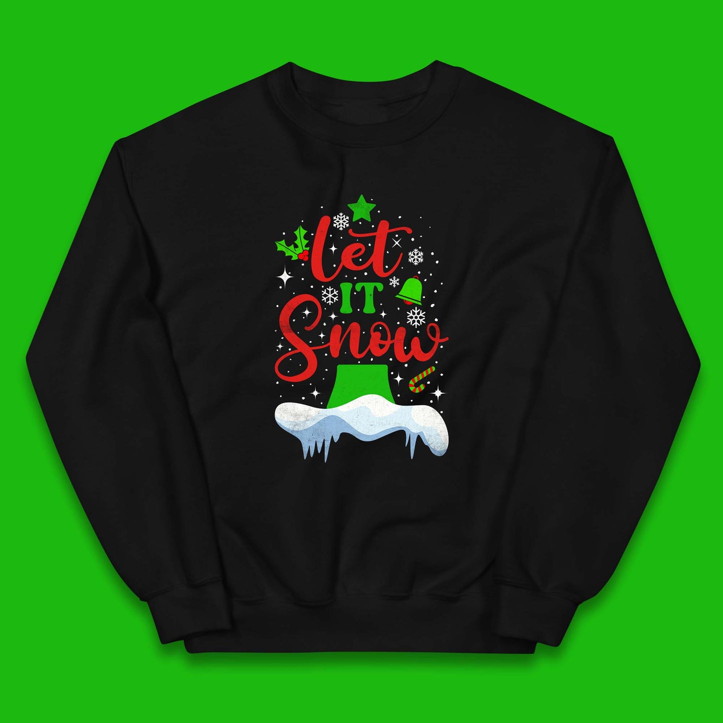 merry christmas let it snow snowflake jumper