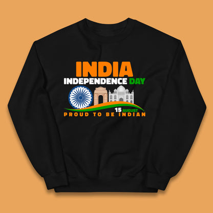 India Independence Day 15th August Proud To Be Indian Famous Monuments Of India Kids Jumper