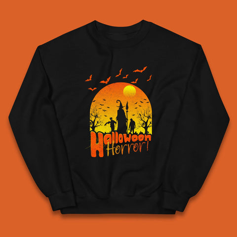 Halloween Horror Halloween Night Witch With Zombies Horror Scary Kids Jumper