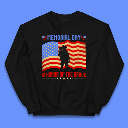 Memorial Day In Honor Of The Brave Heroes Military Soldiers Armed Forces Supporter Kids Jumper