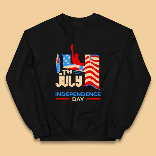 Statue Of Liberty 4th July USA Independence Day Celebration Fireworks Kids Jumper