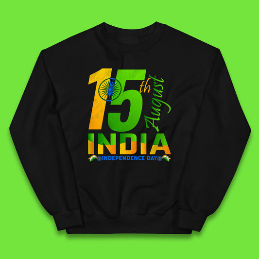 15th August India Independence Day Patriotic Indian Flag Indian Pride Kids Jumper