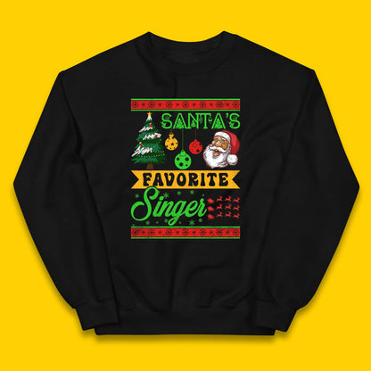 Santa's Favorite Singer Christmas Kids Jumper