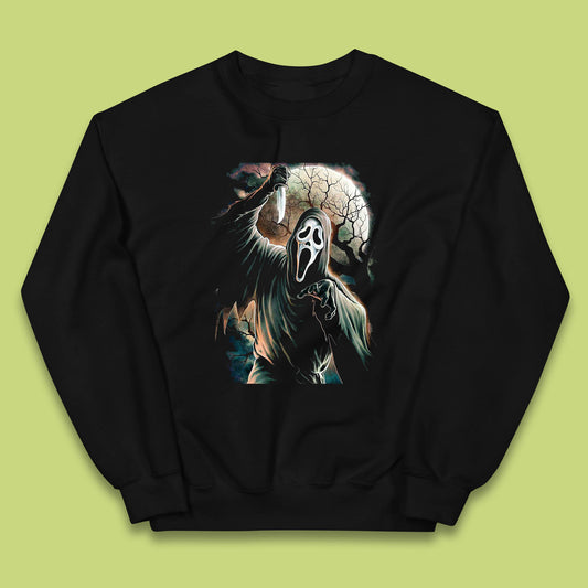 Halloween Ghostface Vintage Scream Movie Horror Night Gift Kids Jumper