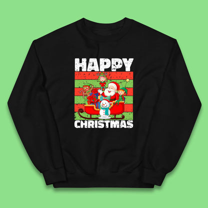 santa and friends on sleigh christmas jumper