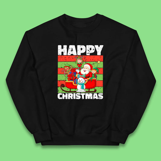santa and friends on sleigh christmas jumper