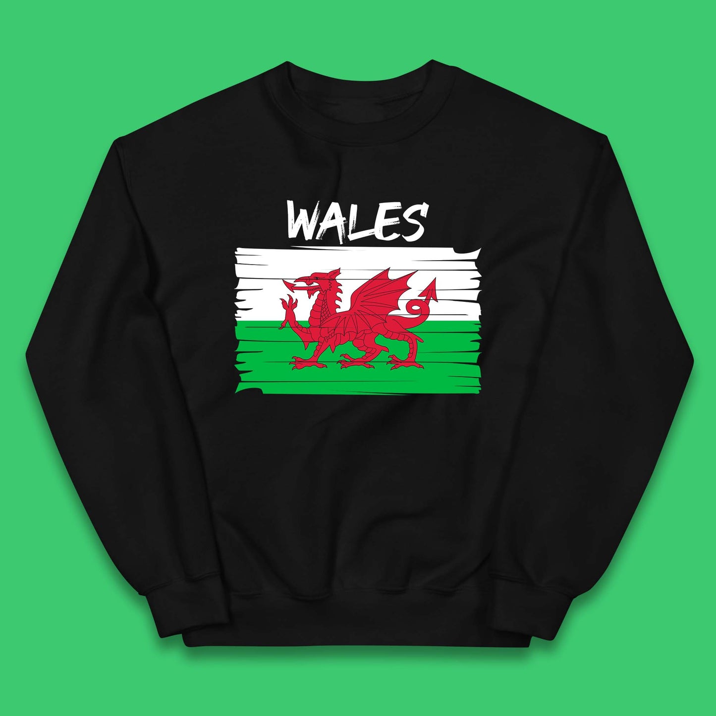Welsh Dragon Flag Of Wales Saint Welsh Sant Dewi St. David's Day Dragon Flag Kids Jumper