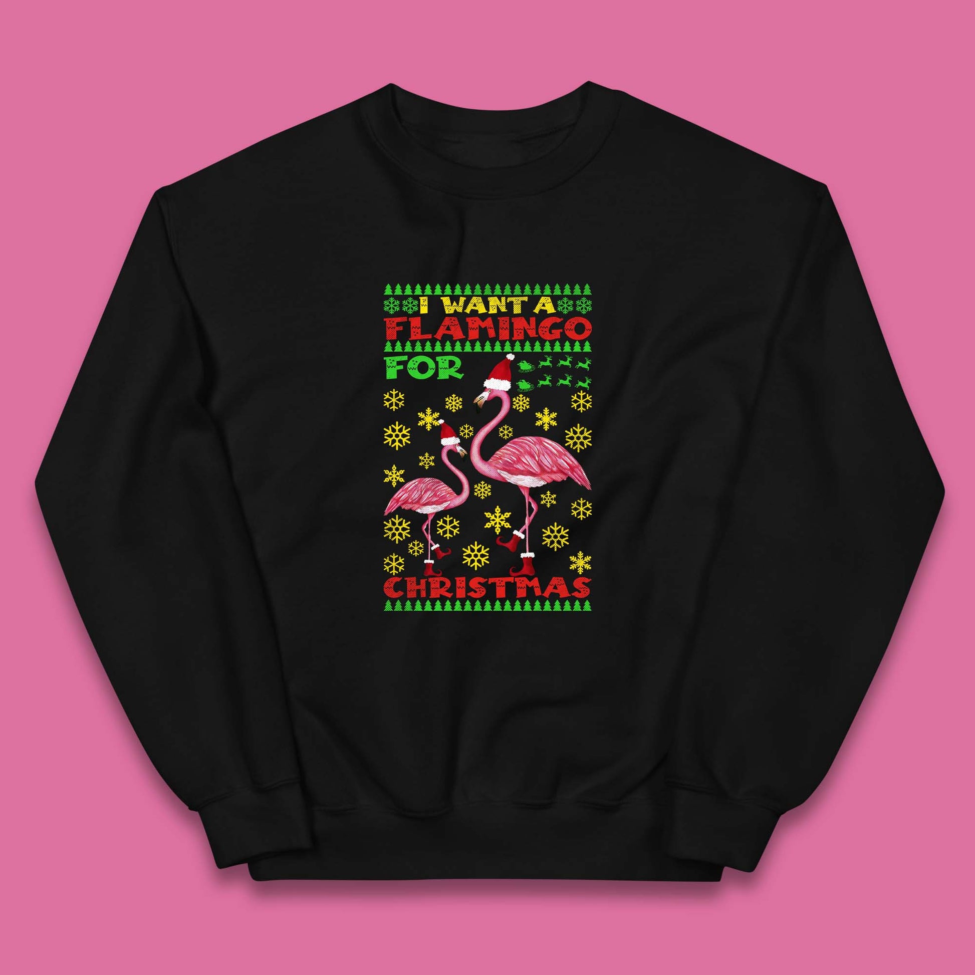 flamingo christmas jumper