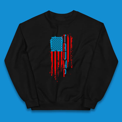 Trump's America USA Flag Patriotic Donald Trump Pro America Election 2024 Kids Jumper