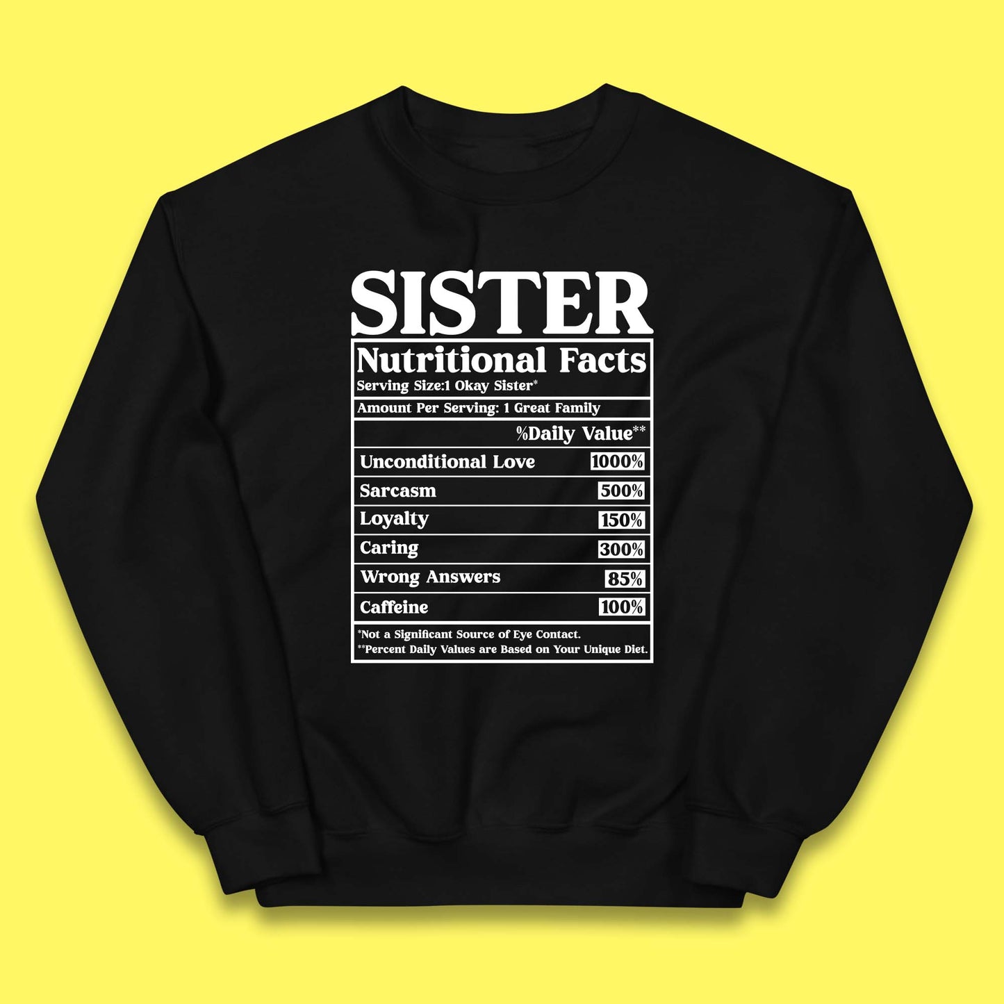 Sister Nutrition Facts Kids Jumper