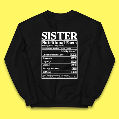 Sister Nutrition Facts Kids Jumper