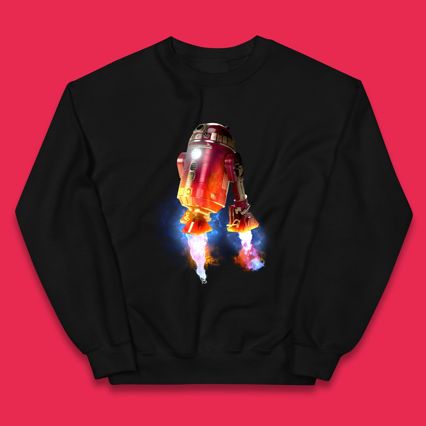 R2-D2 Ready To Fly Iron Man Spoof Sci-fi Action Adventure Movie Character  Star Wars 46th Anniversary Kids Jumper