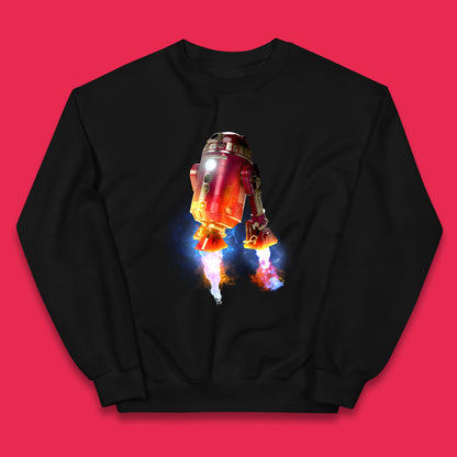 R2-D2 Ready To Fly Iron Man Spoof Sci-fi Action Adventure Movie Character  Star Wars 46th Anniversary Kids Jumper