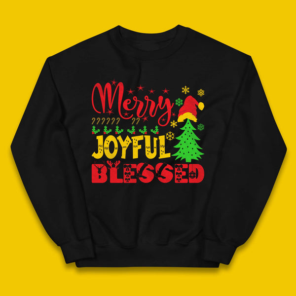 Merry Joyful Blessed Christmas Kids Jumper