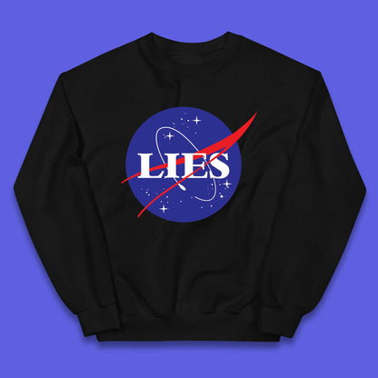 NASA Lies Logo Parody Kids Jumper