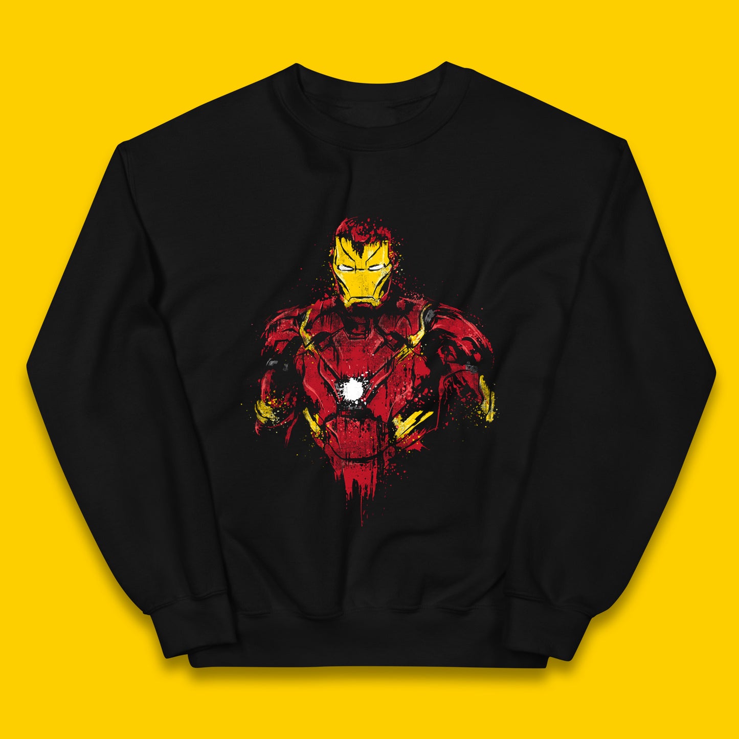 Marvel Avengers Iron Man Distressed Portrait Superhero Comic Book Character Iron-Man Marvel Comics Kids Jumper