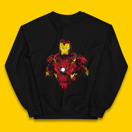 Marvel Avengers Iron Man Distressed Portrait Superhero Comic Book Character Iron-Man Marvel Comics Kids Jumper