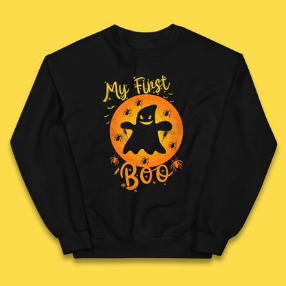 My First Boo Halloween Funny Boo Ghost Horror Scary Creepy Season Kids Jumper