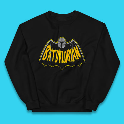 Batdalorian Star Wars The Mandalorian Or Mando X Batman Parody Fictional Characters Kids Jumper