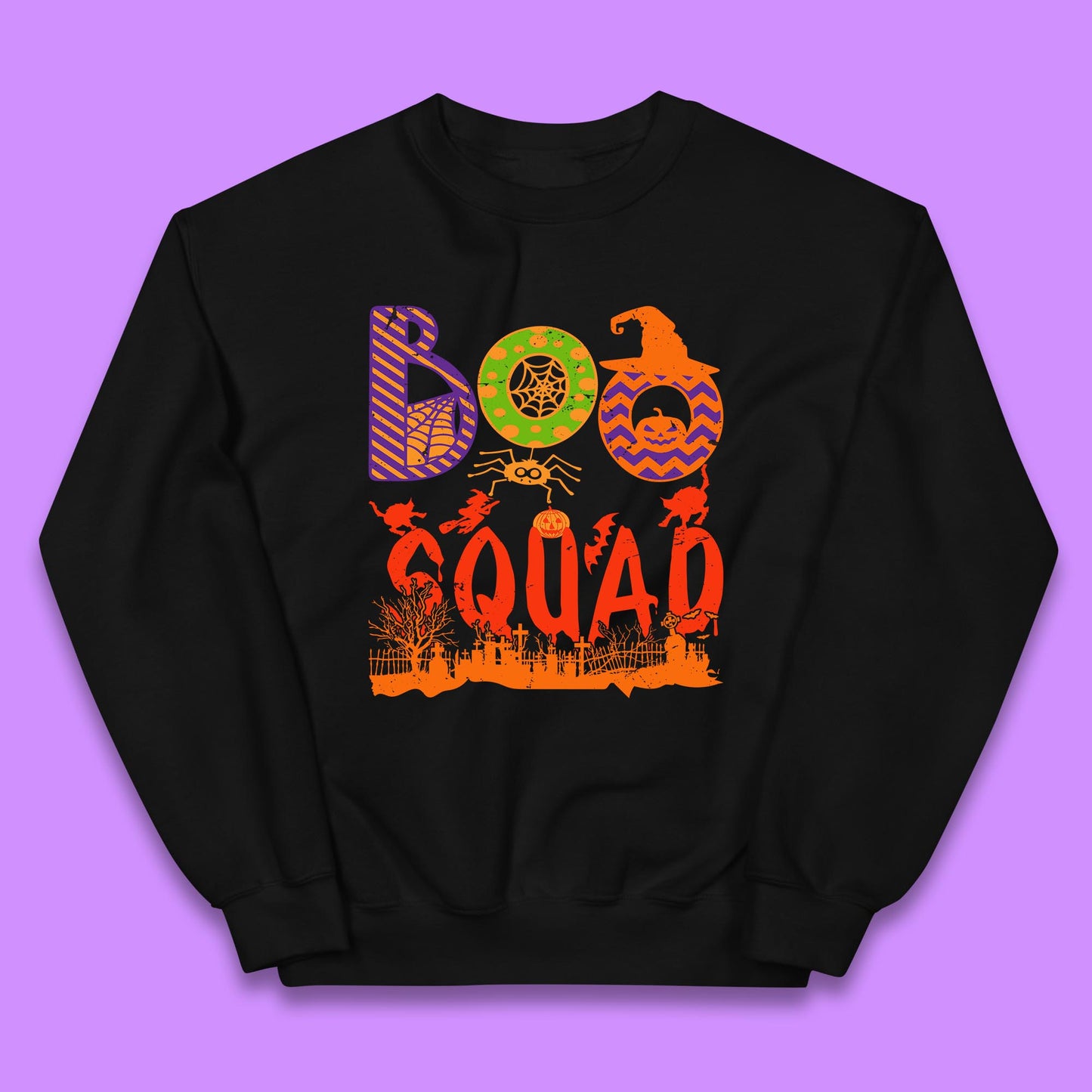 Boo Squad Halloween Matching Costume Horror Boo Crew Kids Jumper