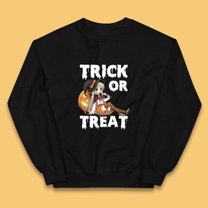 Trick Or Treat Halloween Witch Anime Horror Scary Pumpkin Halloween Costume Kids Jumper