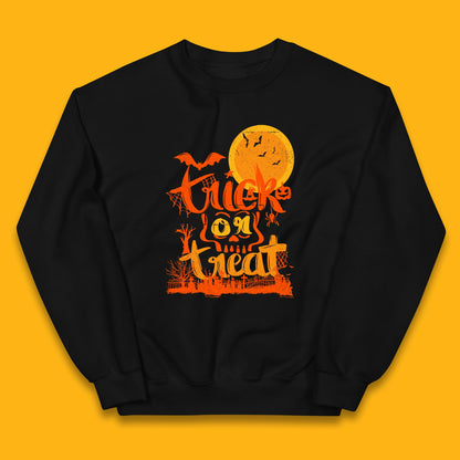 Trick Or Treat Happy Halloween Horror Scary Spooky Season Halloween Vibes Kids Jumper