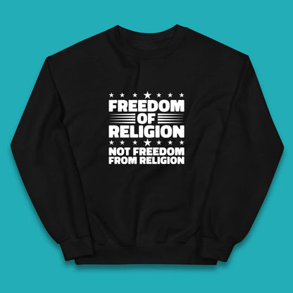 Freedom Of Religion Not Freedom From Religion Separation Of Church Of State Anti-Fascist Kids Jumper