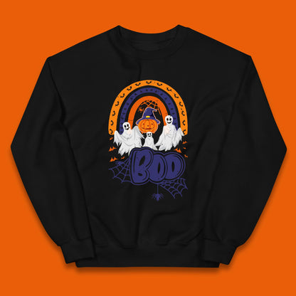Halloween Boo Ghosts With Witch Pumpkin Scary Spooky Season Kids Jumper