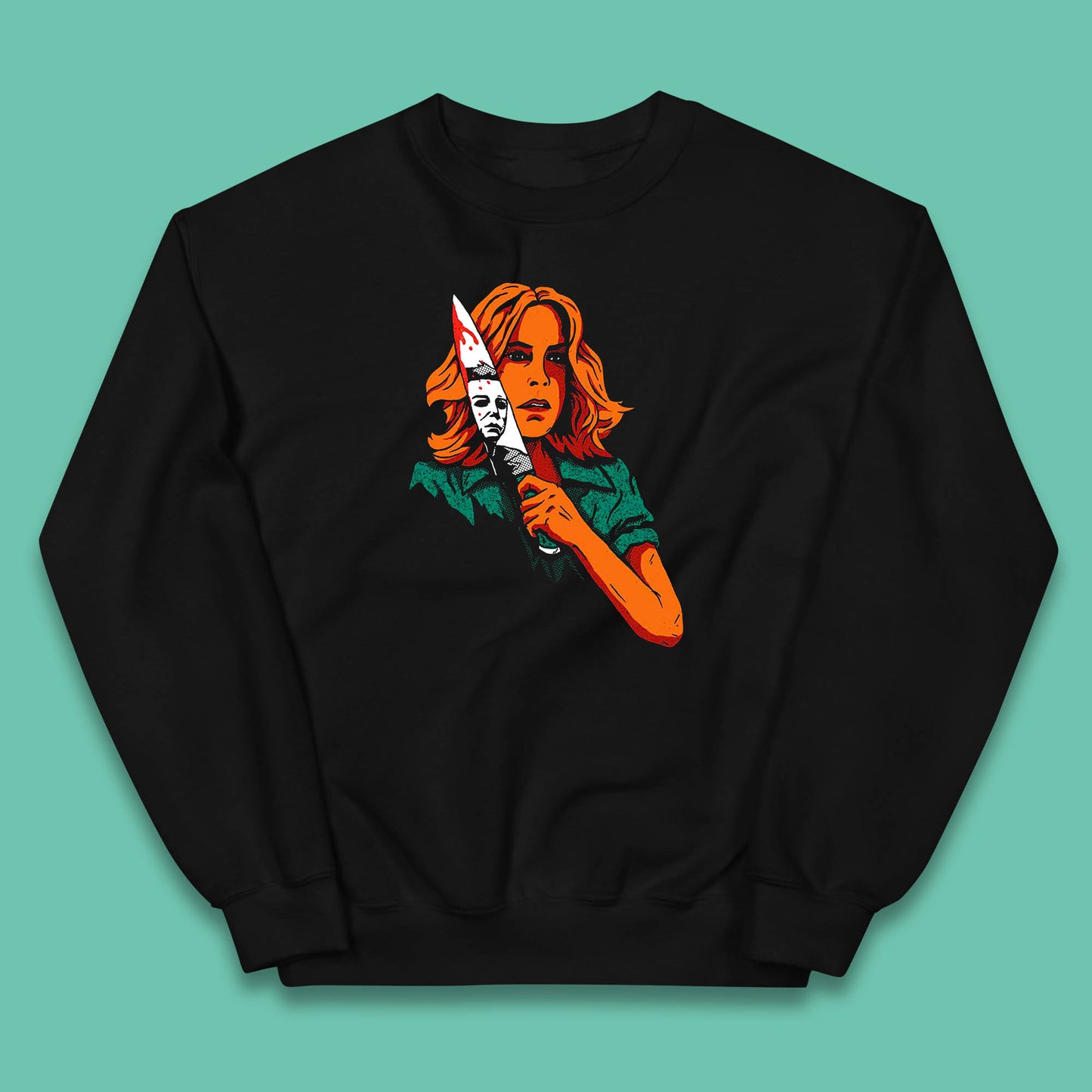 Laurie Halloween Take A Knife Michael Myers Halloween Horror Movie Character Kids Jumper