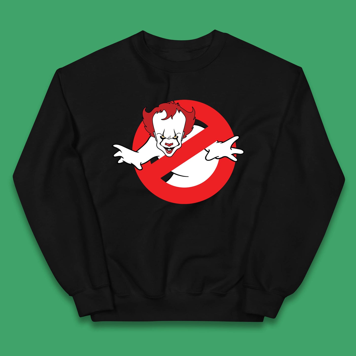 The Real Ghostbusters No Ghost Halloween IT Pennywise Clown Movie Mashup Parody Kids Jumper