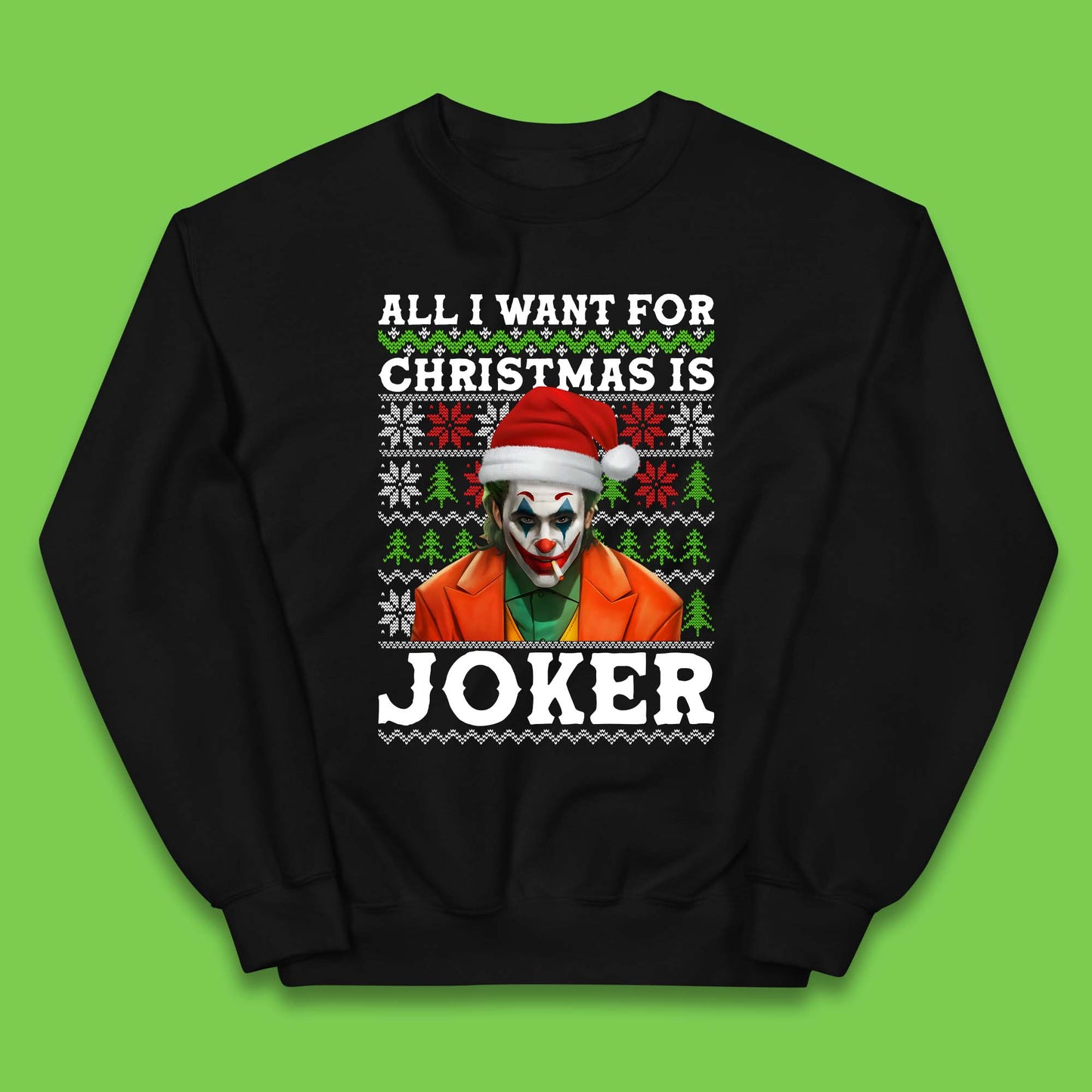 Want Joker For Christmas Kids Jumper