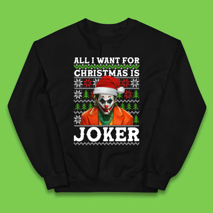 Want Joker For Christmas Kids Jumper