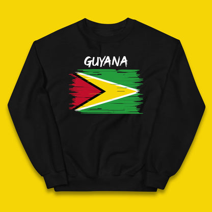 Guyana Flag Distressed Guyanese Flag Country In South America Kids Jumper