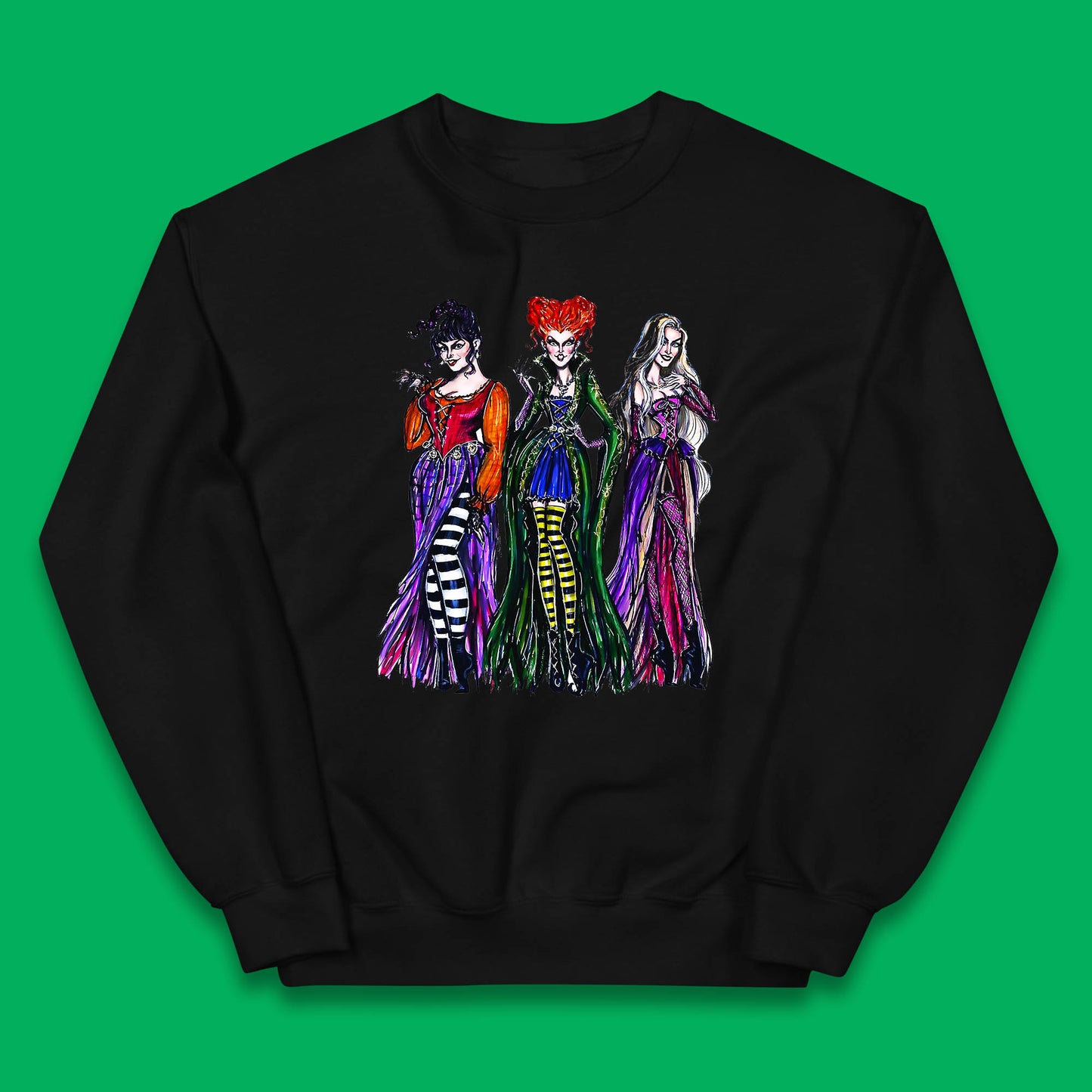 Halloween The Sanderson Sisters From Hocus Pocus Vintage Halloween Witches Kids Jumper