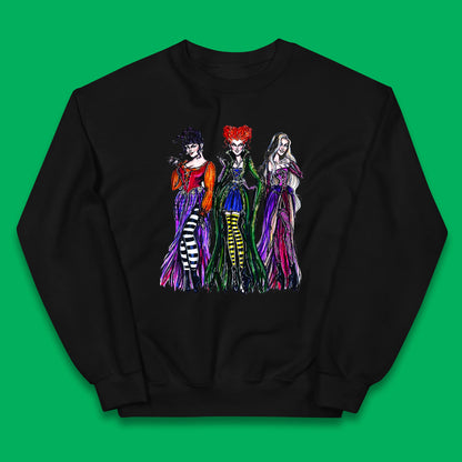 Halloween The Sanderson Sisters From Hocus Pocus Vintage Halloween Witches Kids Jumper