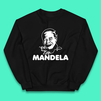 Mandela Portrait Art Black Lives Matter Nelson Mandela International Day Kids Jumper