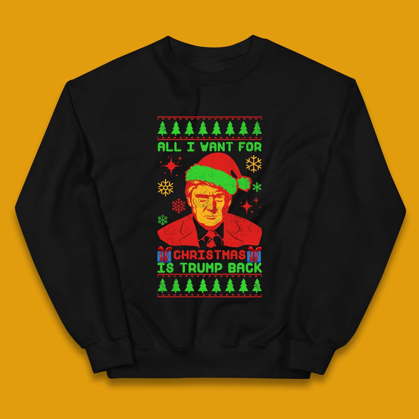 Trump Back Christmas Kids Jumper