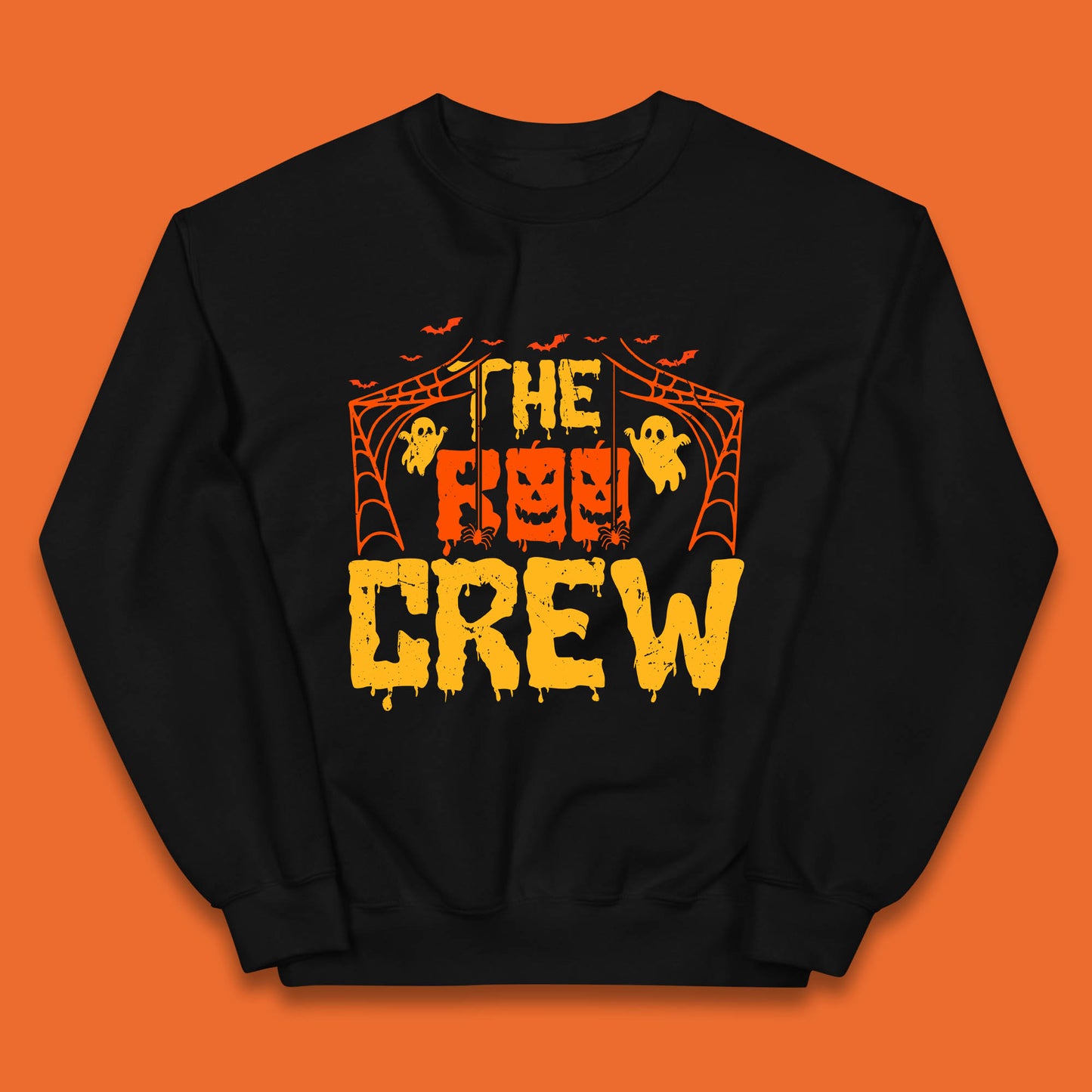 The Boo Crew Halloween Horror Spooky Boo Squad Matching Halloween Costume Kids Jumper