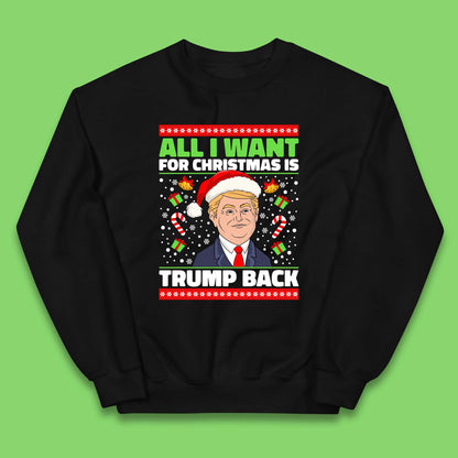 Trump Back Christmas Kids Jumper