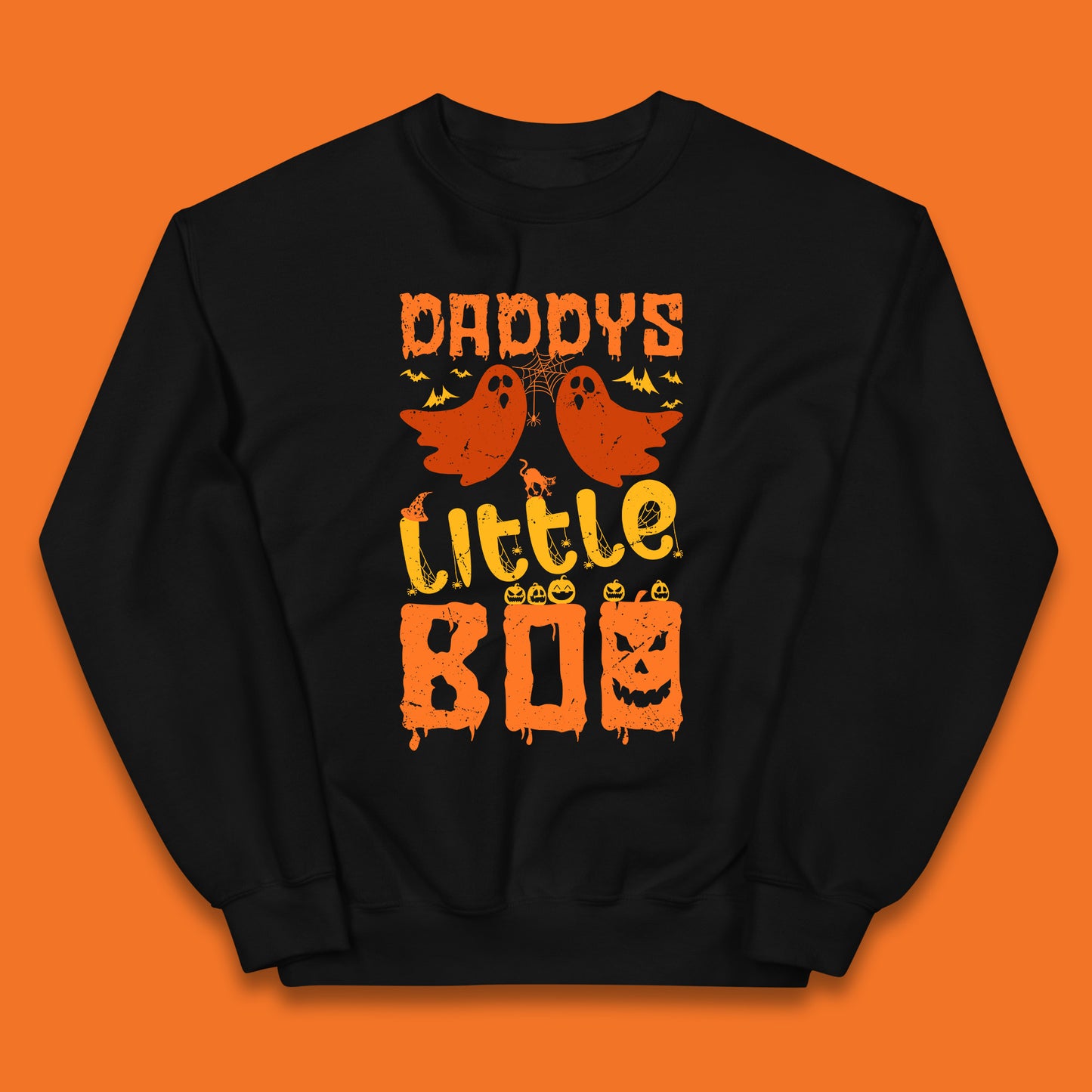 Daddy's Little Boo Funny Halloween Little Boo Ghost Kids Jumper