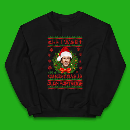 Want Alan Partridge For Christmas Kids Jumper
