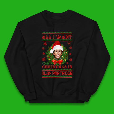 Want Alan Partridge For Christmas Kids Jumper